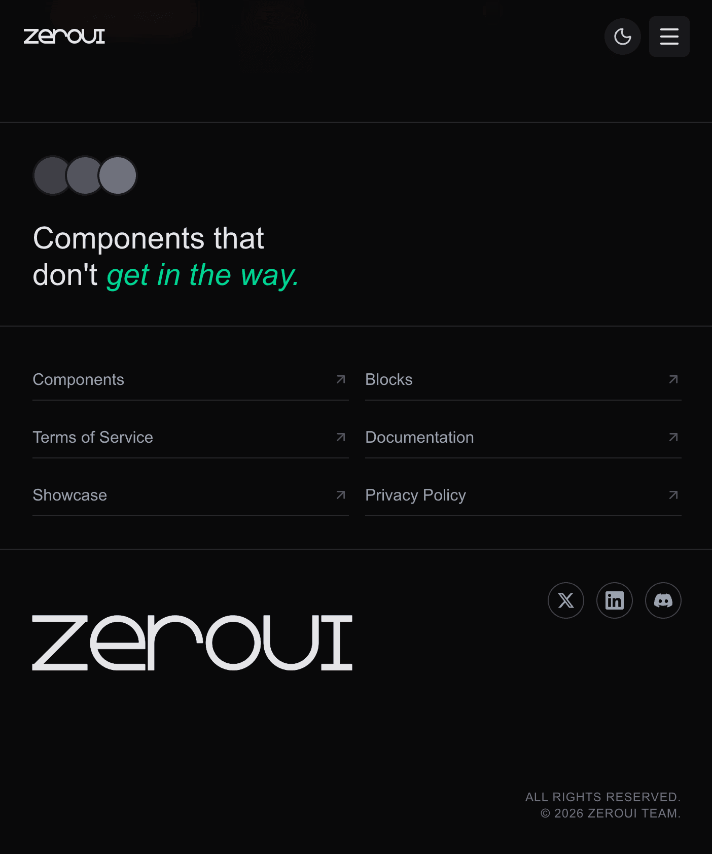 Zero UI screenshot
